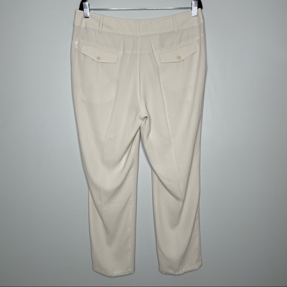 Eileen Fisher System Silk Georgette Crepe Slouchy Ankle Pant In Ivory Size MP - Picture 6 of 9